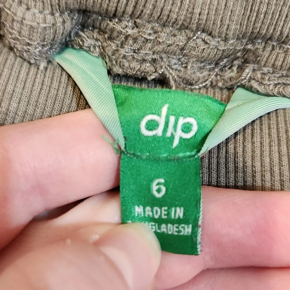 Dip Sage Green Drawstring Pull On Straight Leg Lightweight Cargo Pants Size 6 - Image 8