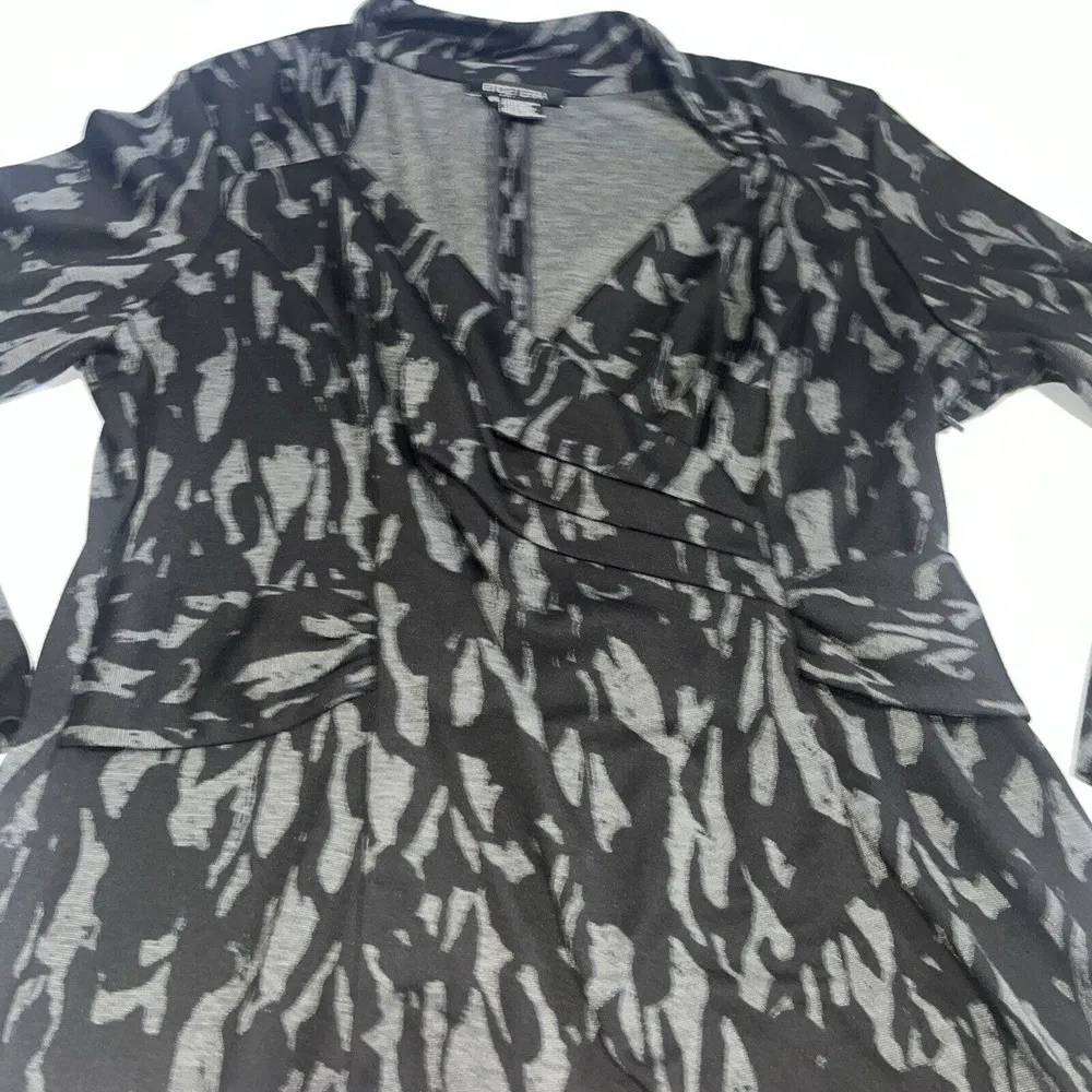 $235 ETCETERA BLACK GRAY SOFT KNIT DRESS GROTTO 16 - Image 4