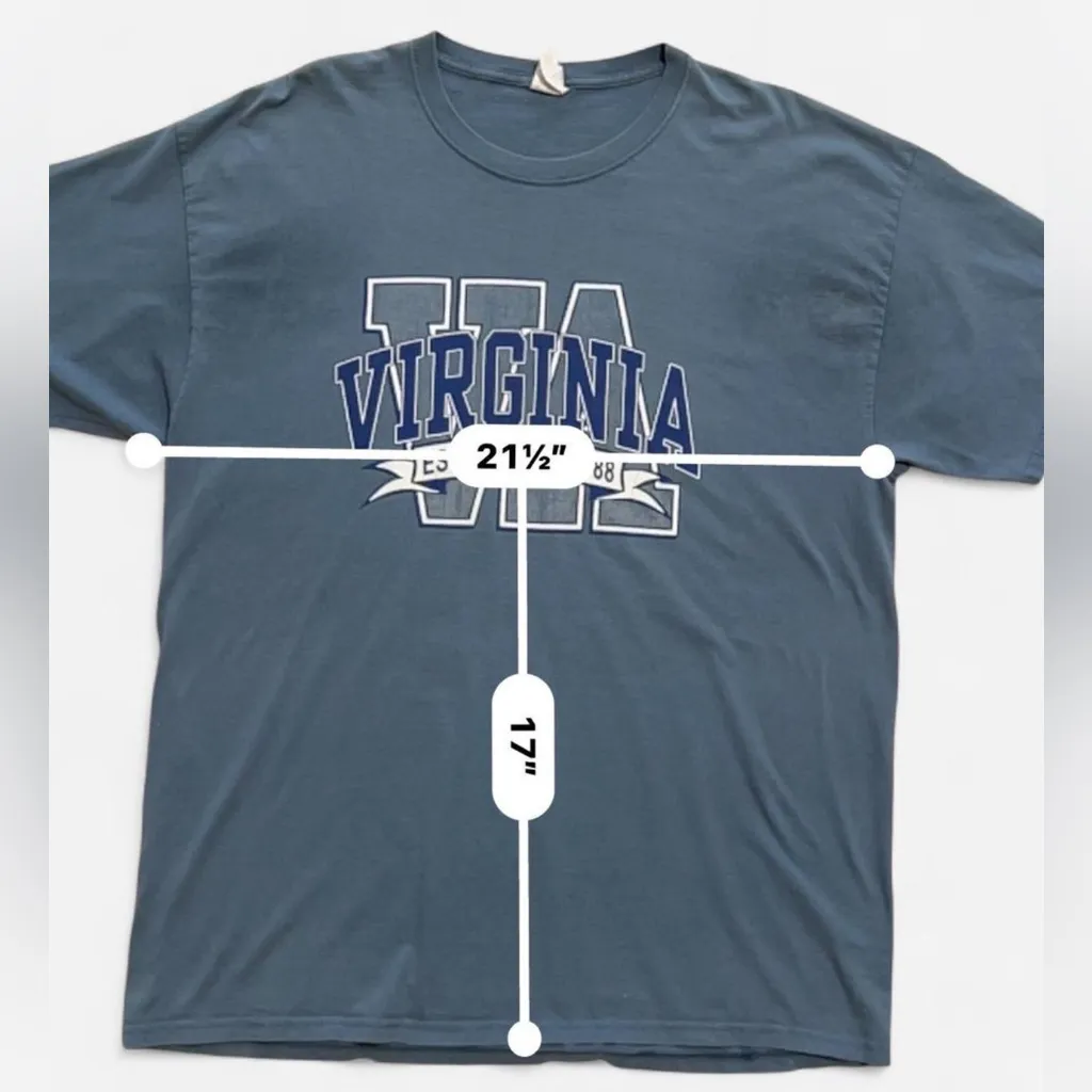 Vintage Virginia Graphic T-Shirt | Blue VA Tee | Fruit of the Loom | Size XL - Image 3