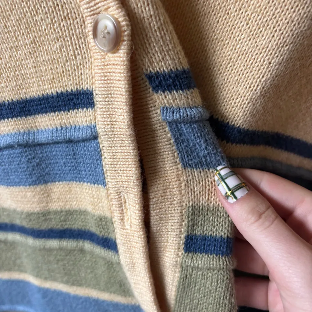 Christopher & Banks Knit Striped Button Up Cardigan - Image 3