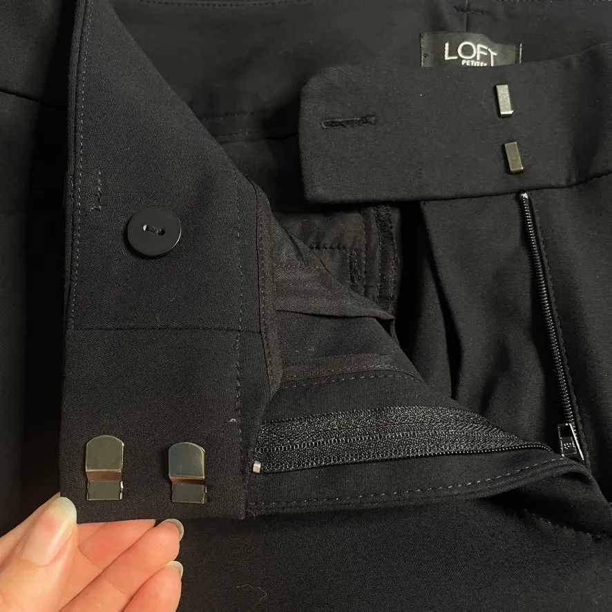 LOFT Petite Julie Skinny‎ Black Pants Size 8P Office Work Business Casual - Image 4