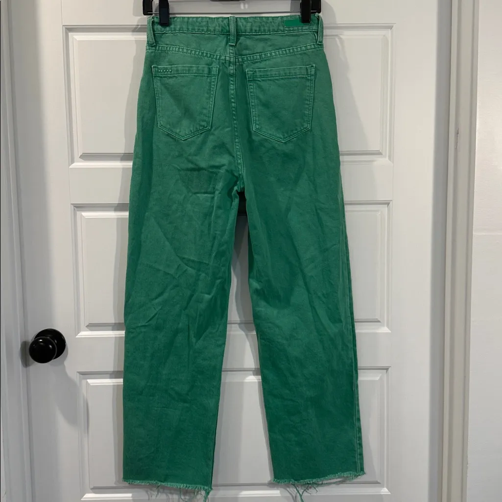 Blank NYC | 'The Baxter' Green High-Rise Crop Straight Leg Jeans - size 26 - Image 12