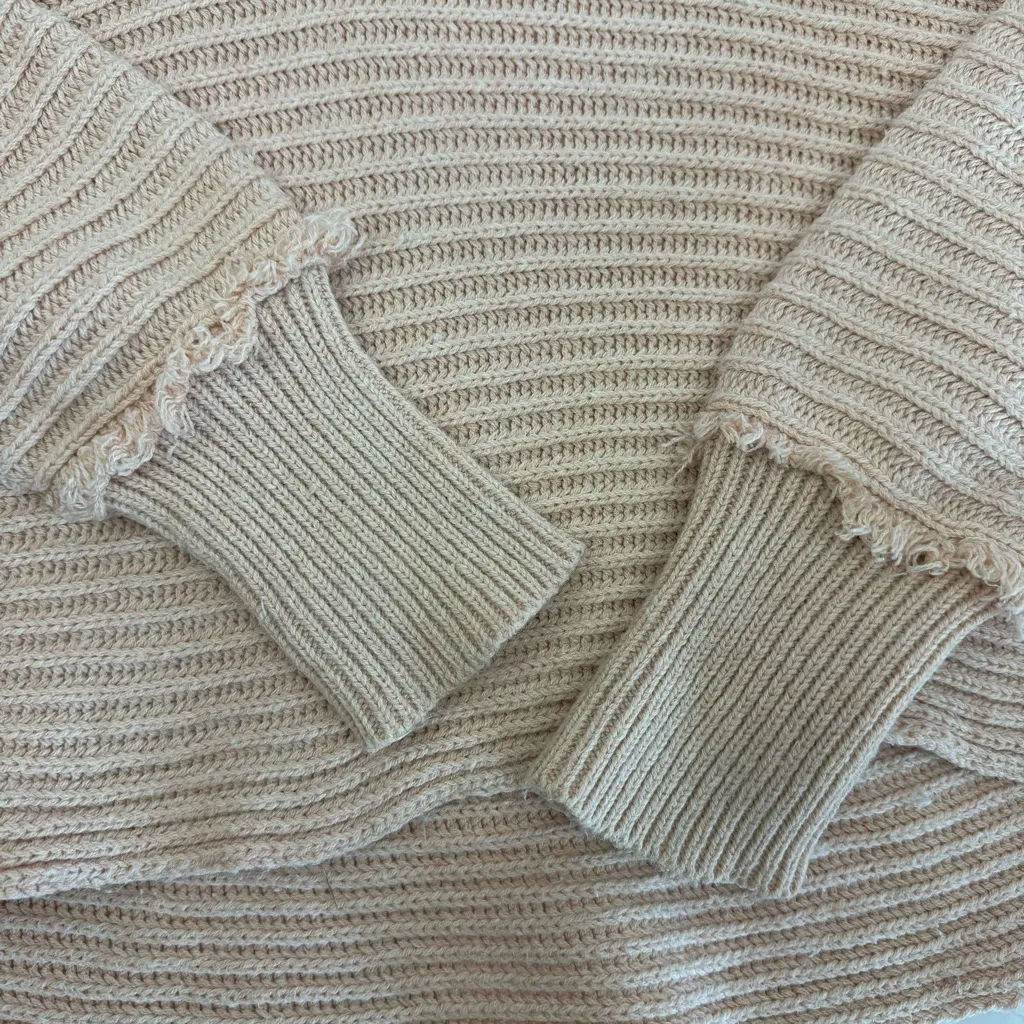 Free People Marlie Ribbed Pullover Sweater Collared Polo Oversized Dusty Pink - Image 10