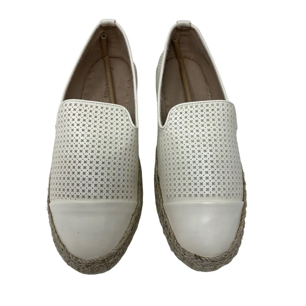 Charter Club Jonip Ivory Laser Cut Faux Leather Espadrilles 8.5 - Image 5
