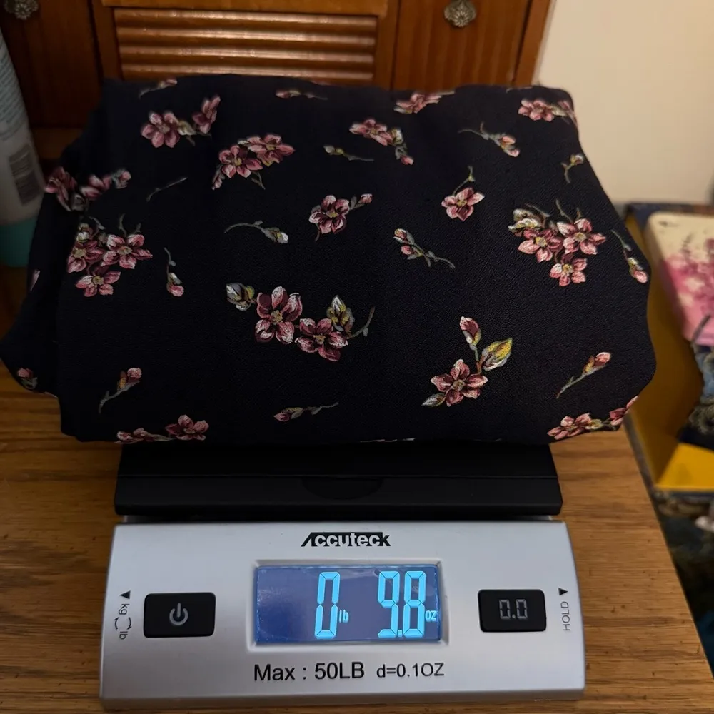 Vintage 90s Long Black Pink Floral Dress Size 11/12 Dark Floral Whimsy Goth - Image 13