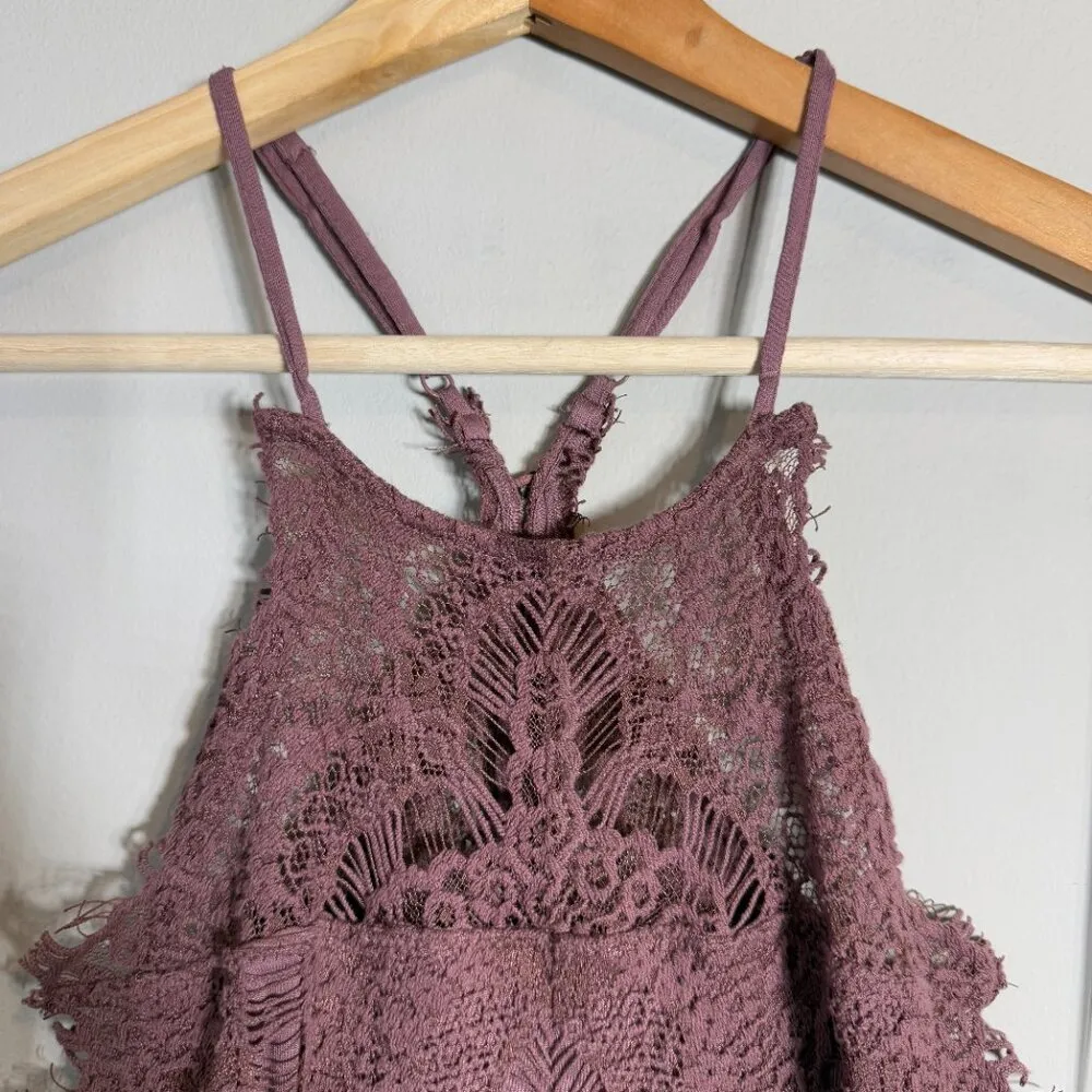 Free People Intimately FP She's Got It Lace Mini Dress Women's XS Brown Bodycon - Image 8