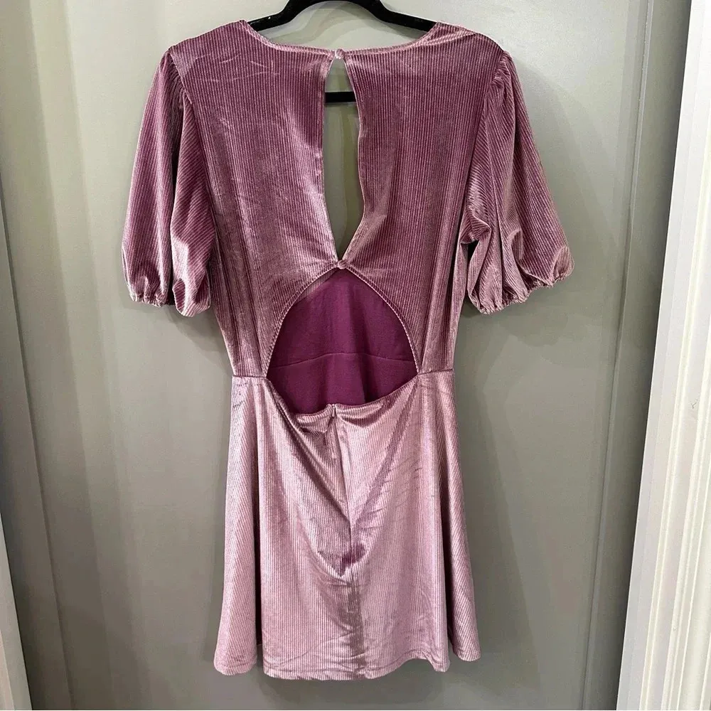 NWT L*space Dress Ruby Velvet Mini Dress Velvet Ribbed Mini Dress Size Large - Image 8