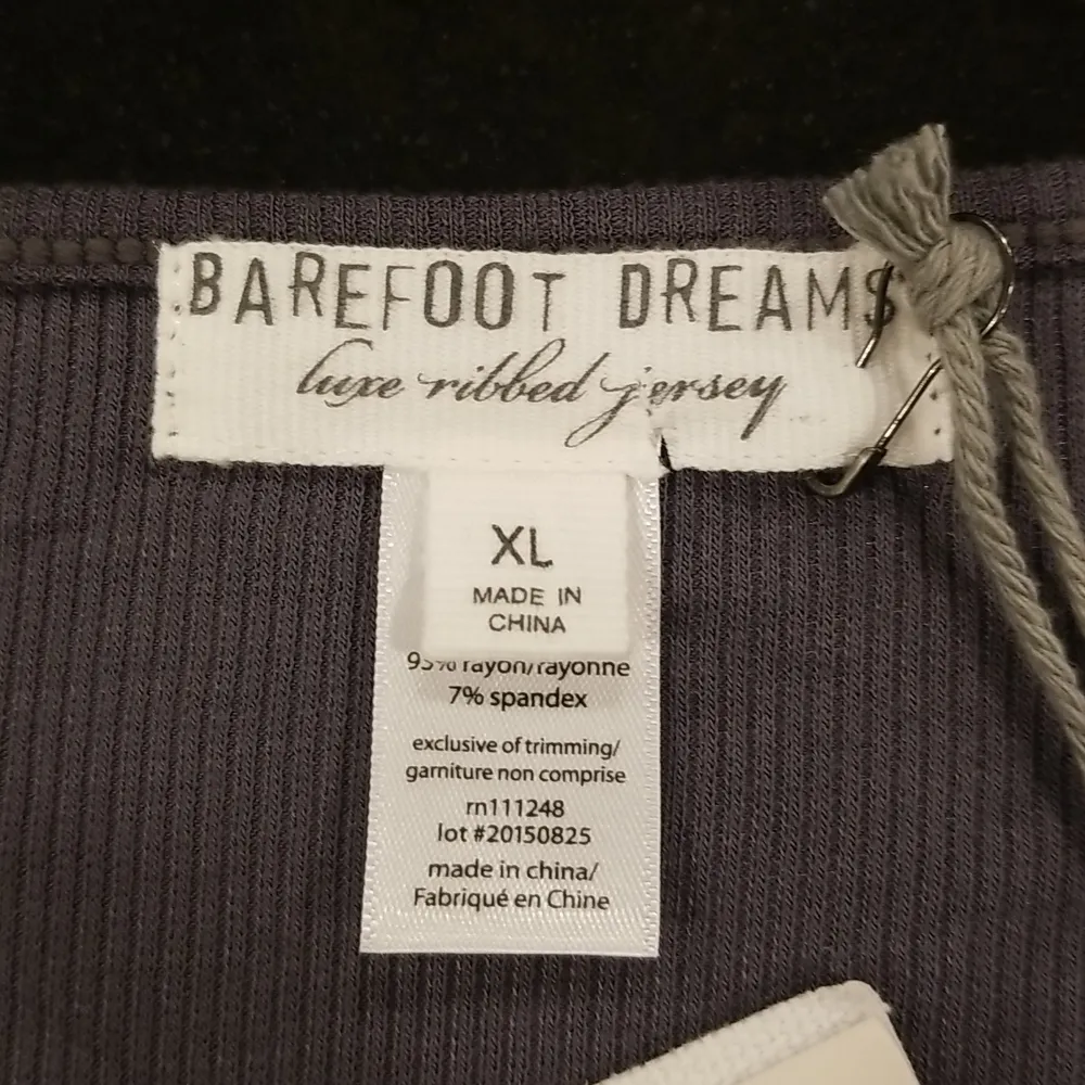 đź’•BAREFOOT DREAMS Luxe Ribbed Jersey Long Sleeve Tee Graphite (Dark Grey) XL NWT - Image 12