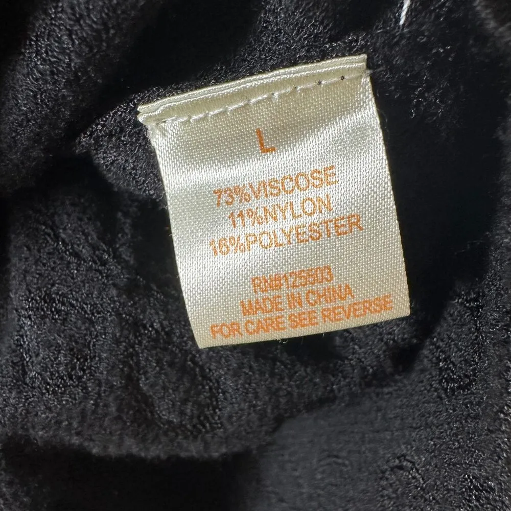 Torn by Ronny Kobo Black Peplum Knit Monochrome Black Blouse Size Large - Image 4