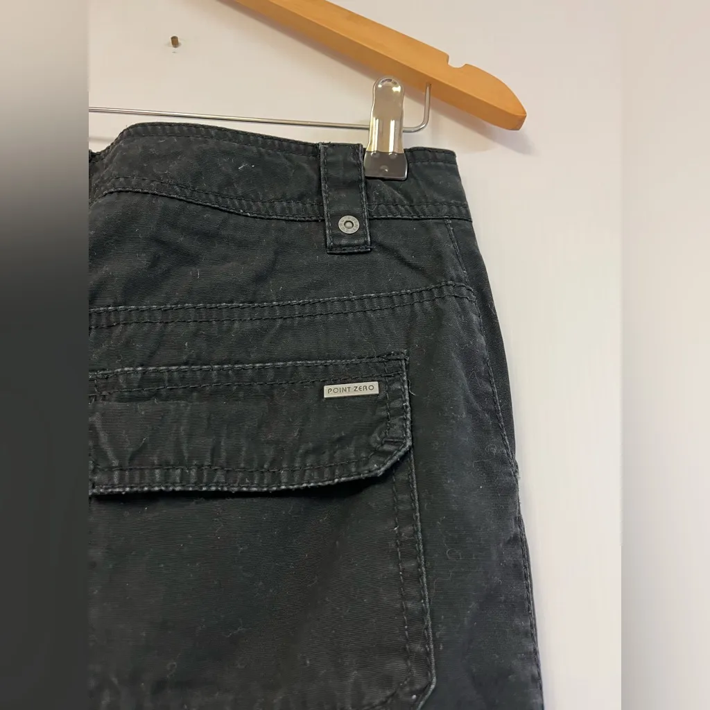 Point Zero Black Utility Mini Skirt – Size 7/8 Y2K grunge goth‎ - Image 3