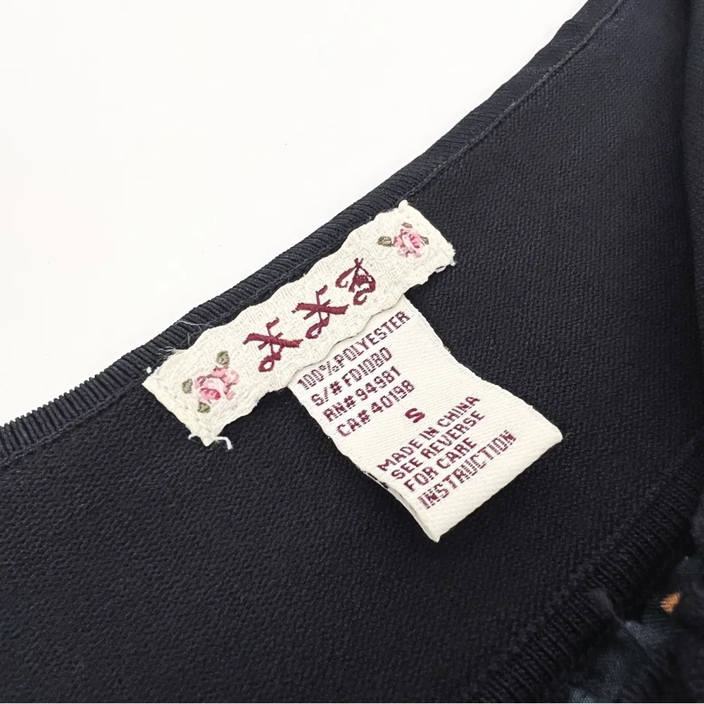 Vintage Y2K Knit + Satin Botanical Halter Top | Size XS - Image 8