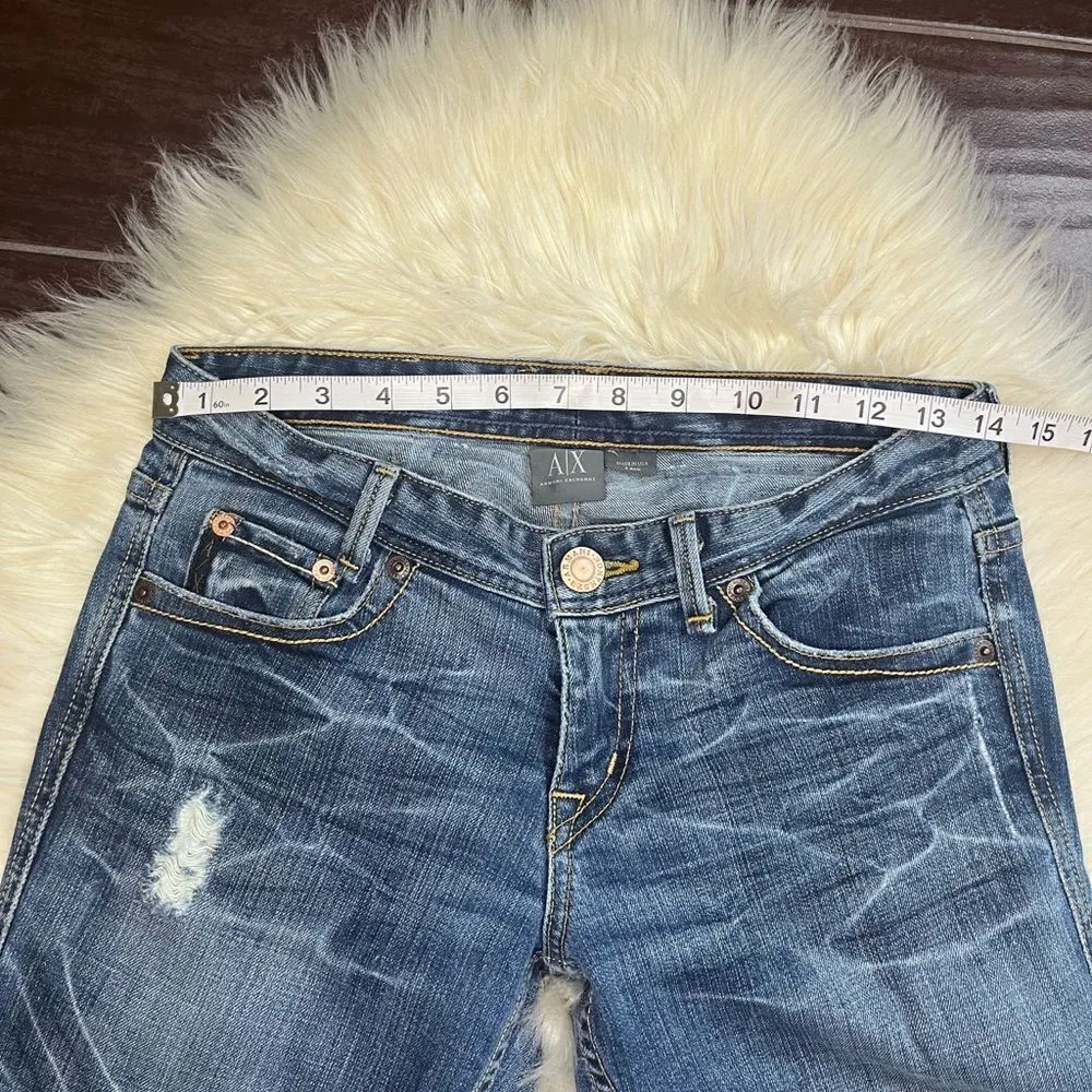 Armani Exchange light destroyed denim sz 2 Blue - Image 6