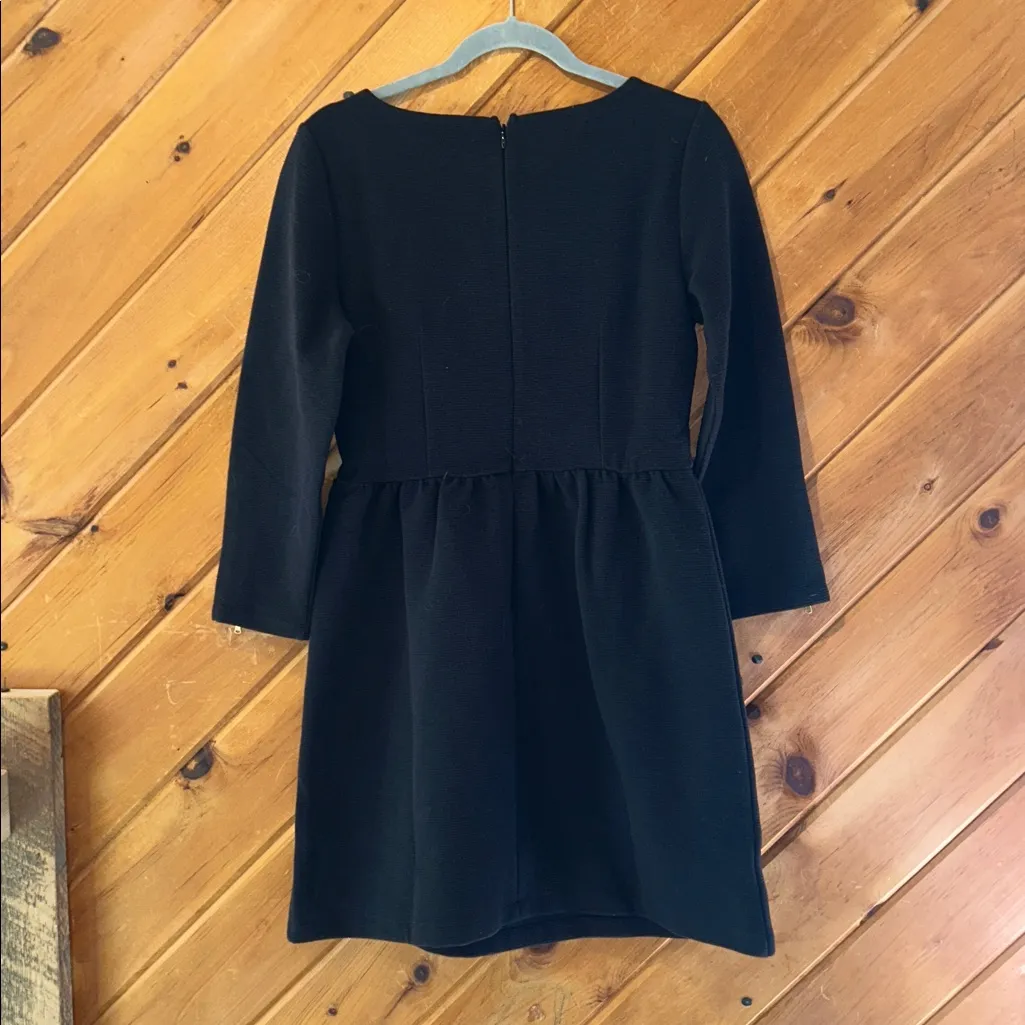 Loft gold zip cuff black ribbed flare long sleeve dress - Image 7