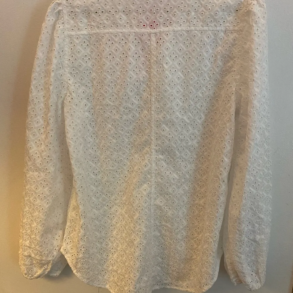 Sea Breeze Eyelet Button-Down Shirt Small New - Image 10