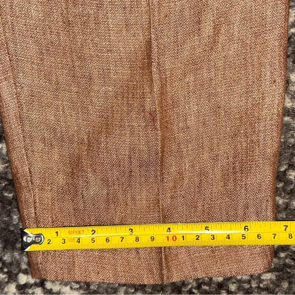 Theory Women’s Size 8 Orange Speckled Linen Pleated Dalisha Red Bay Pants - Image 9