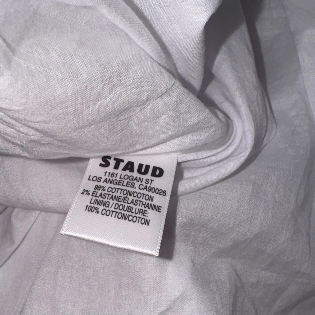 STAUD NEW  cassidy Long sleeves mini dress white Sz S - Image 7