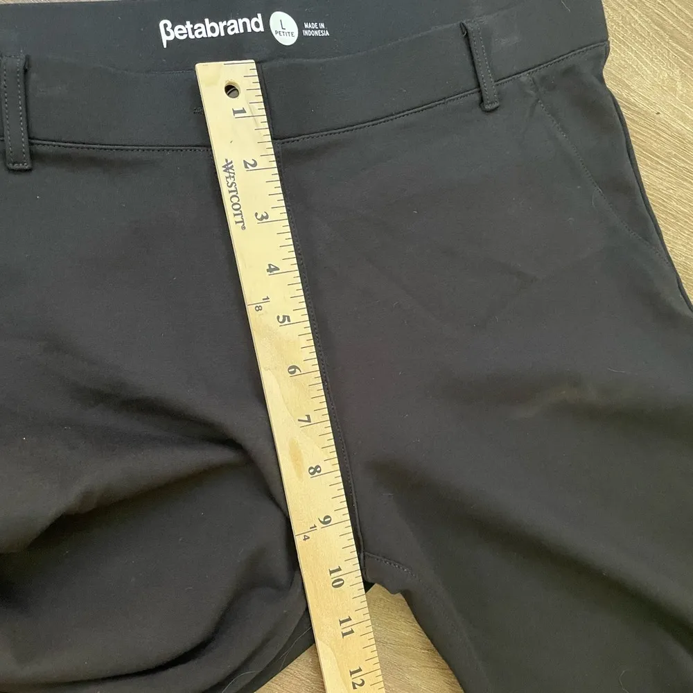 Betabrand Classic Dress Pants Yoga Pants Bootcut Black ~ Women’s Size L Petite - Image 13