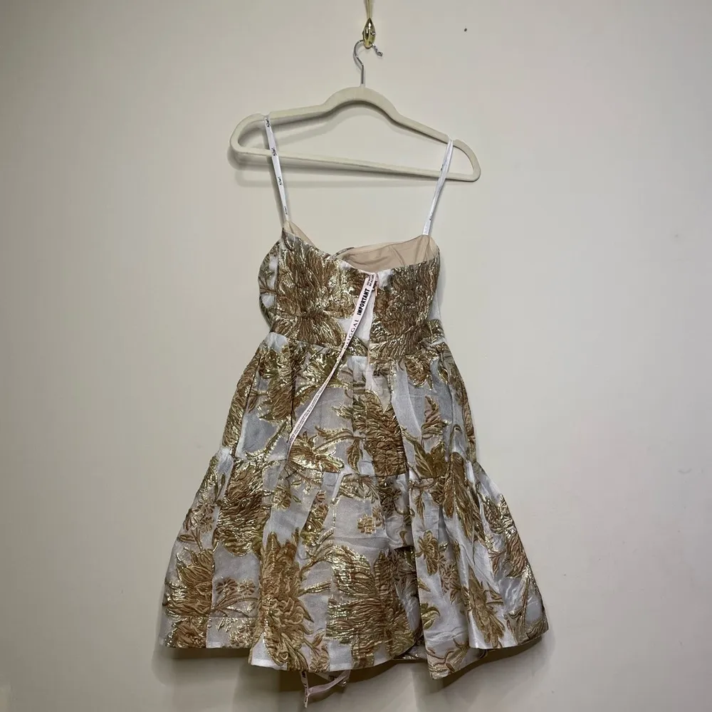 Mac Duggal Strapless Brocade Mini Dress with Pockets - Image 8