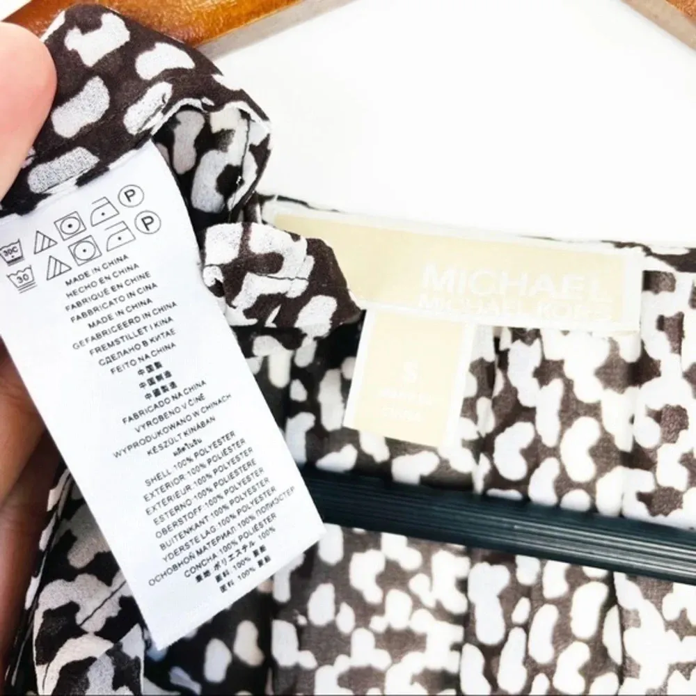 MICHAEL Michael Kors Snake Print Blouse‎ Small Brown - Image 6
