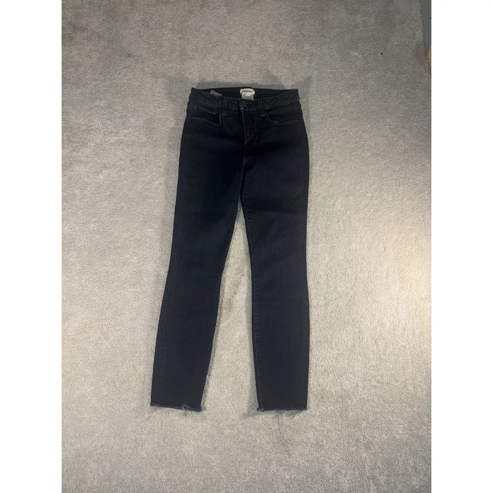 L Agence Womens Zipper Fly Mid Rise Marguerite Skinny Jeans Blue Denim Size‎ 28 - Image 2