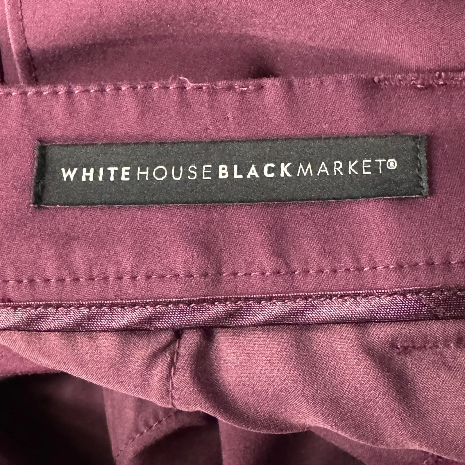 WHBM SZ 6 The 7” Shorts Flat Front Stretch Pockets Mid-Rise Zip-Fly Slits Purple - Image 5