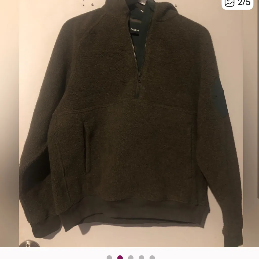 Outdoor Voices MegaFleece OG Snap Up Original Button Neck Pullover Wool Blend M - Image 4