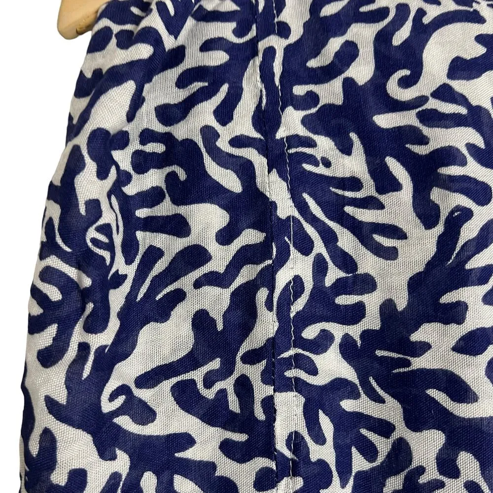 Lilly Pulitzer Treasure Coral Print Navy Blue White Infinity Scarf - Image 3