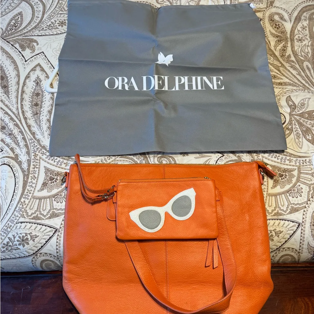 Ora Delphine Vibrant Orange Tote - Image 4