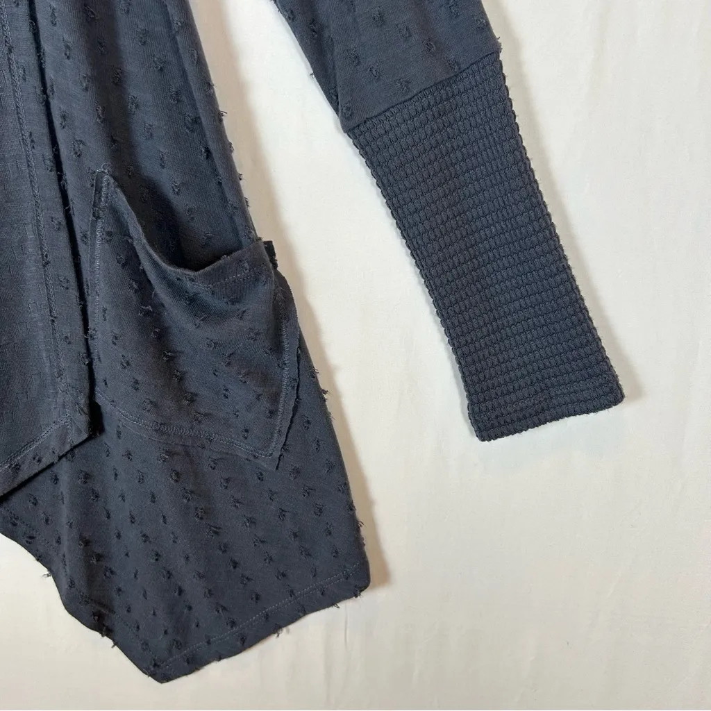 Miss Me Women's Blue Raw Edge‎ Open Hooded Cardigan Small - Image 6