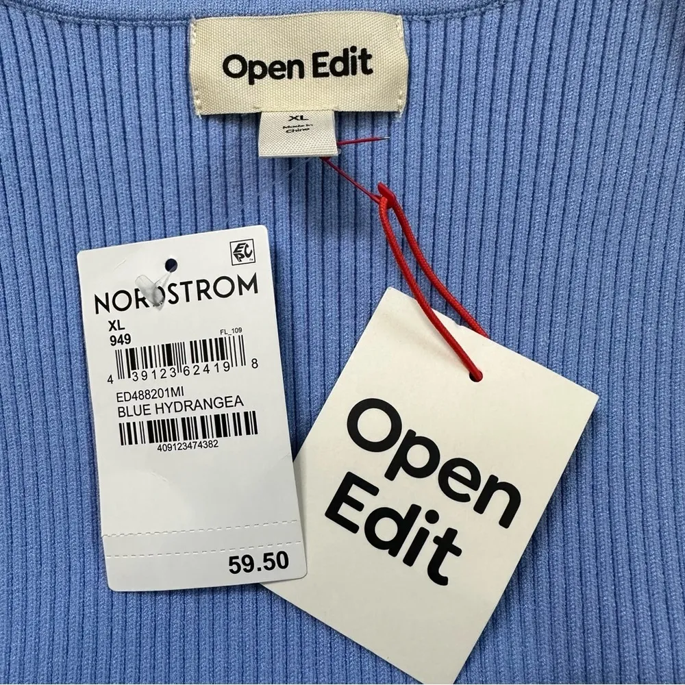 NWT Nordstrom Open Edit Luxe Sculpt Square Neck Rib Sweater, Size XL - Image 10