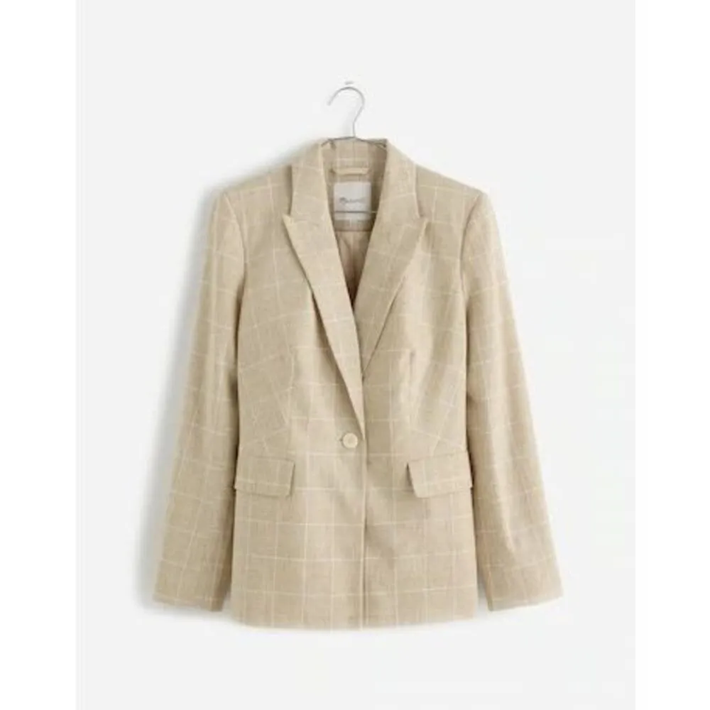 Madewell The Slim Blazer in Sesame Maeve Glen Plaid Size M - Image 4