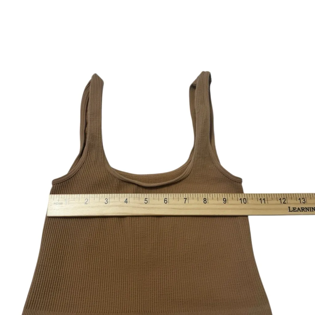 Free People  Tan Ribbed Tank Top - Image 4