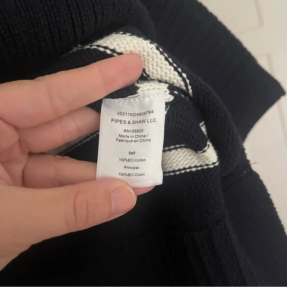 Veronica Beard Jean Lancetti Sweater Navy White Stripe Turtleneck Ribbed - Image 6