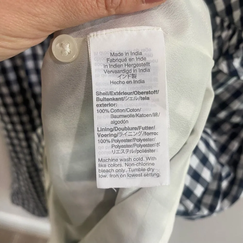 J. Crew Shirtdress Gingham A-Line Blue and White Dress Size 4 - Image 7