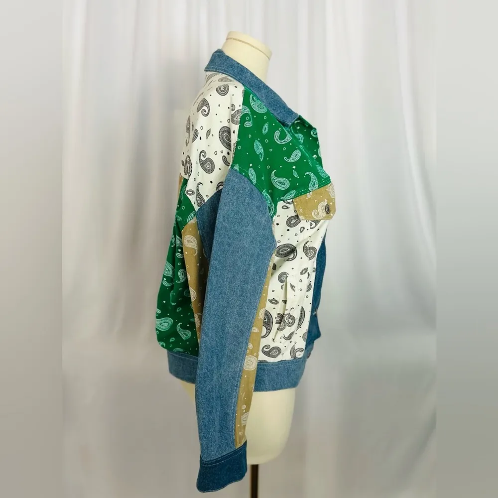 Signature8 Paisley Patchwork Denim Jacket (682) - Image 4