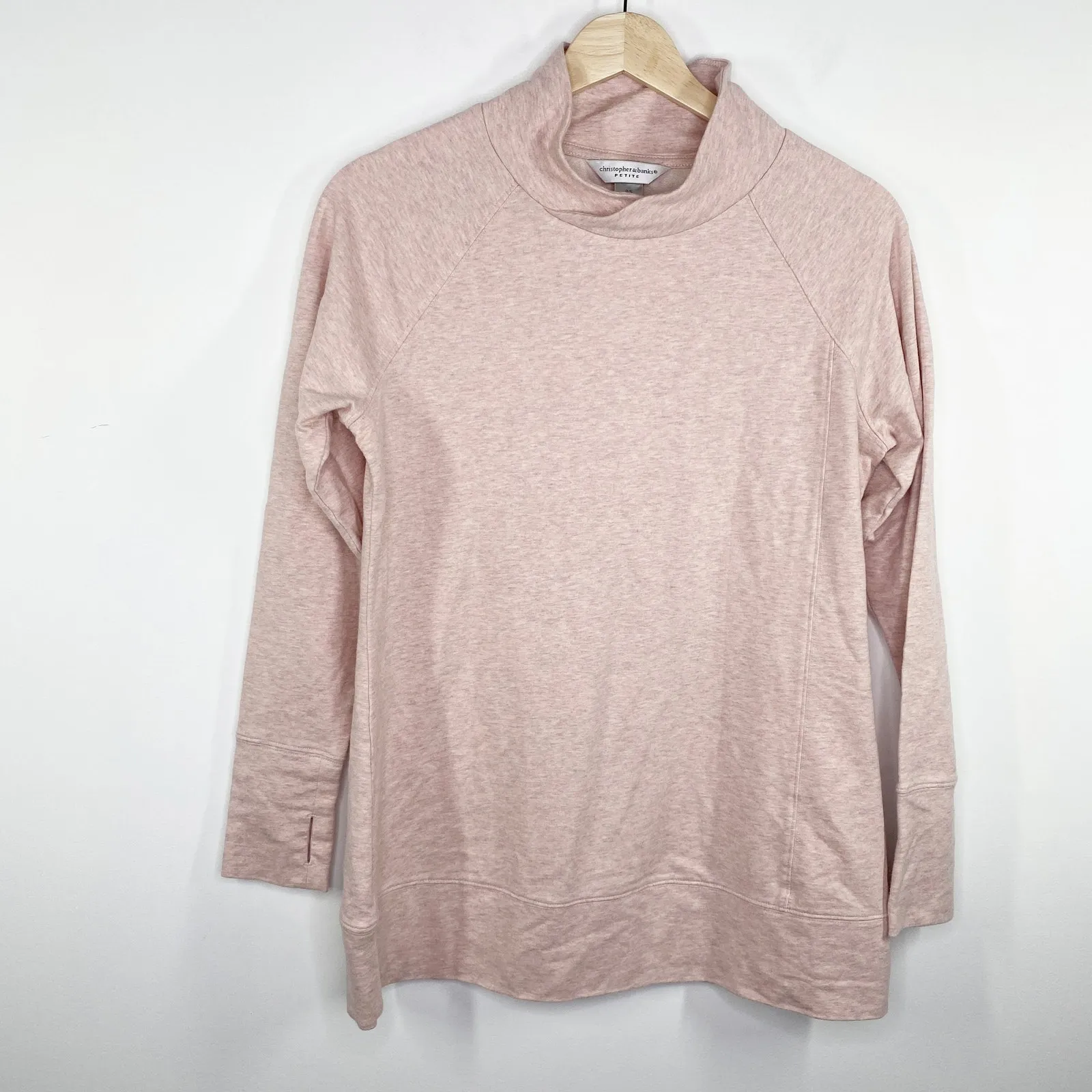 Christopher & Banks Pink Mock Neck Sweatshirt Women's Size Small Petite SP - Image 5