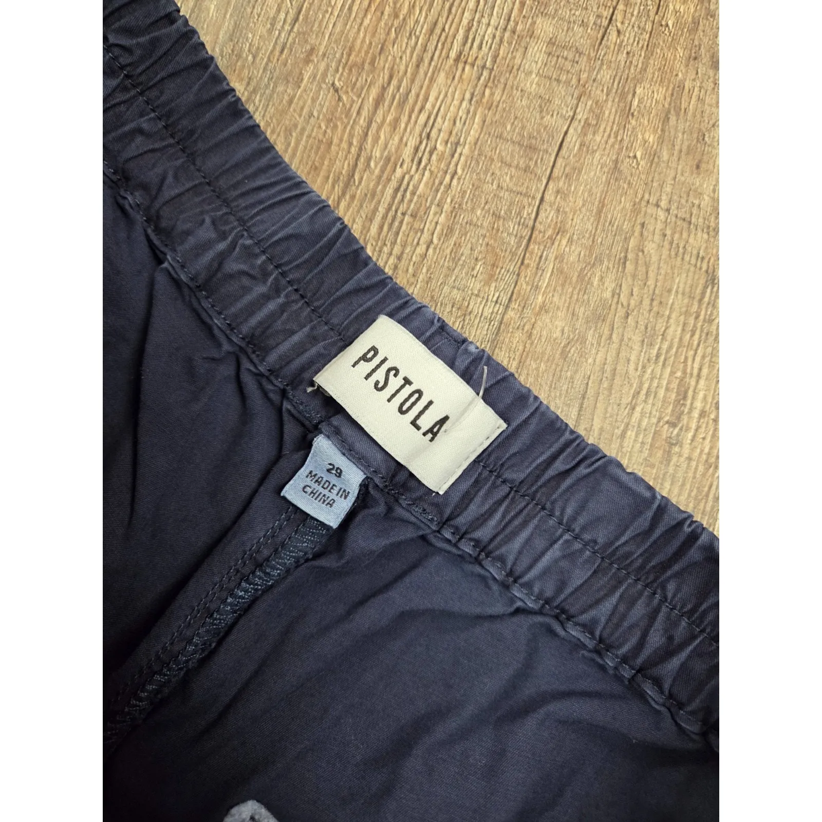 PISTOLA Navy Blue Pleated Front Cuffed Pants Baggy Fit Size 29 - Image 3