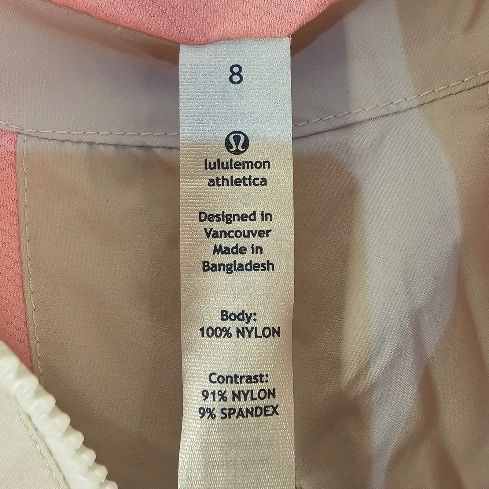 Lululemon Womens Dune Bleached Coral Run Rise & Shine Full Zip‎ Hoodie Jacket 8 - Image 3