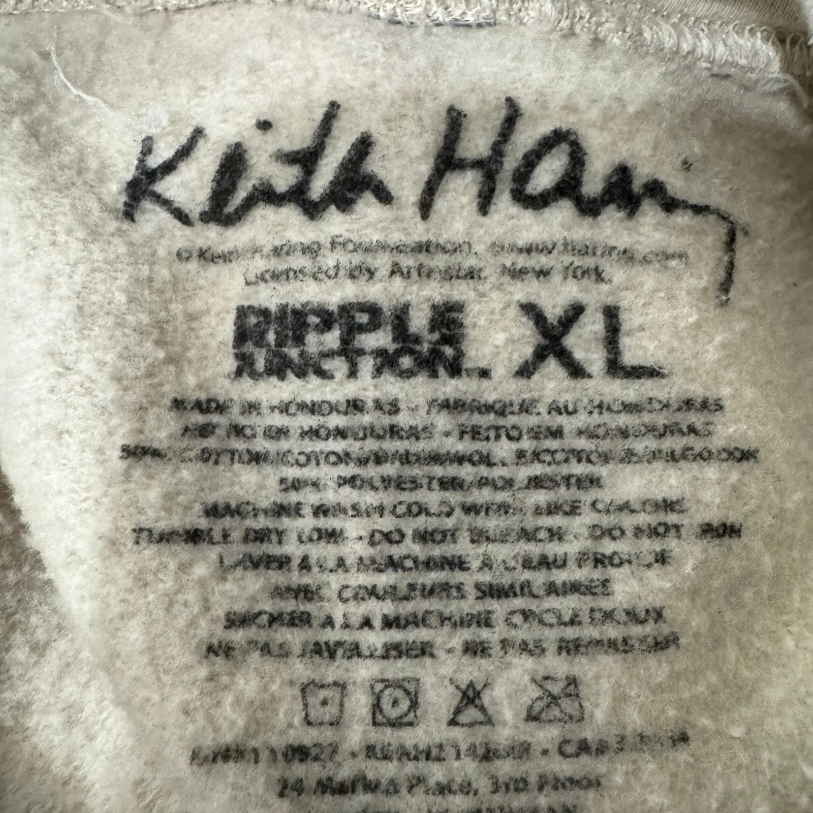 Ripple Junction Keith Haring Dancing Figures Hoodie Beige XL Women Sweatshirt - Image 2