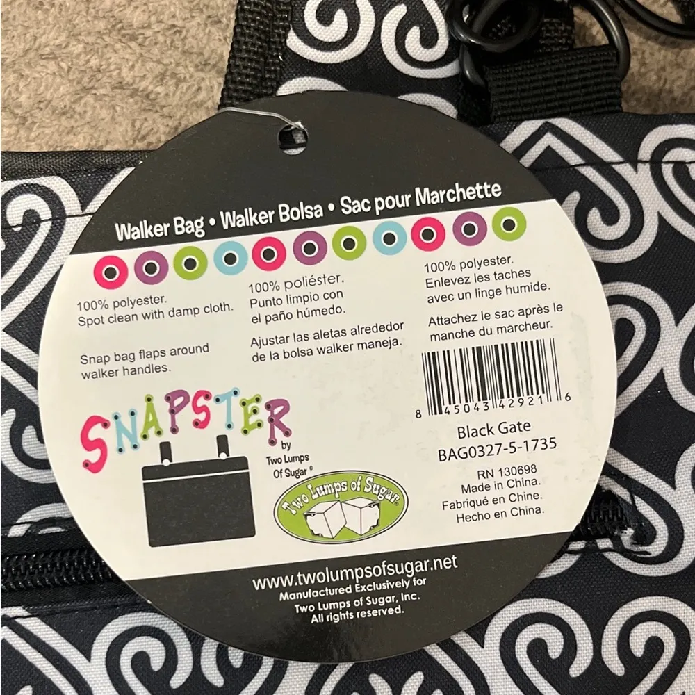 NWT Snapster Walker Bag Folding Walkers Mobility Accessories Bag Black Gate - Image 4