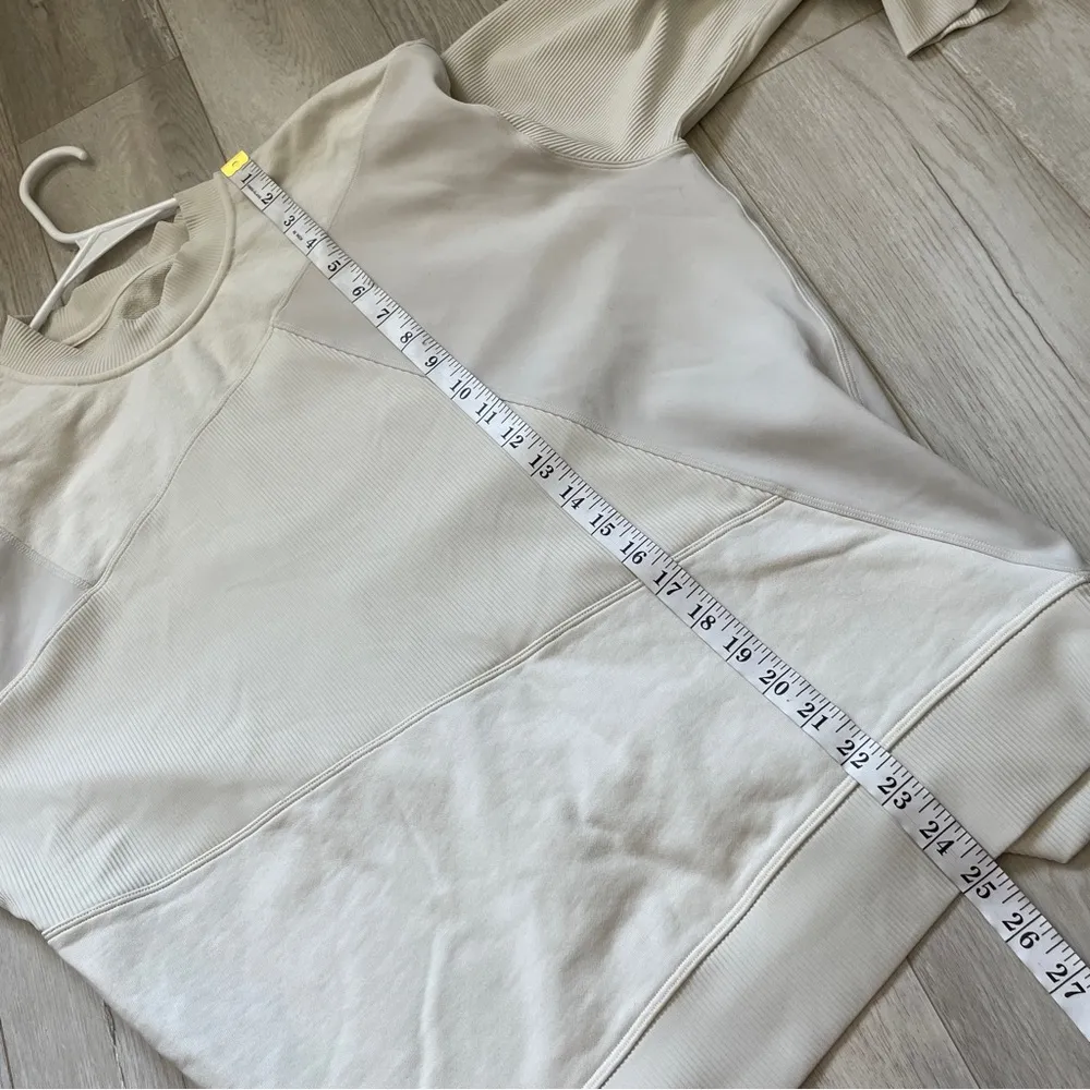 Lululemon Perfectly Oversized Crew Patchwork Sweatshirt Cream (4) athleisure - Image 6