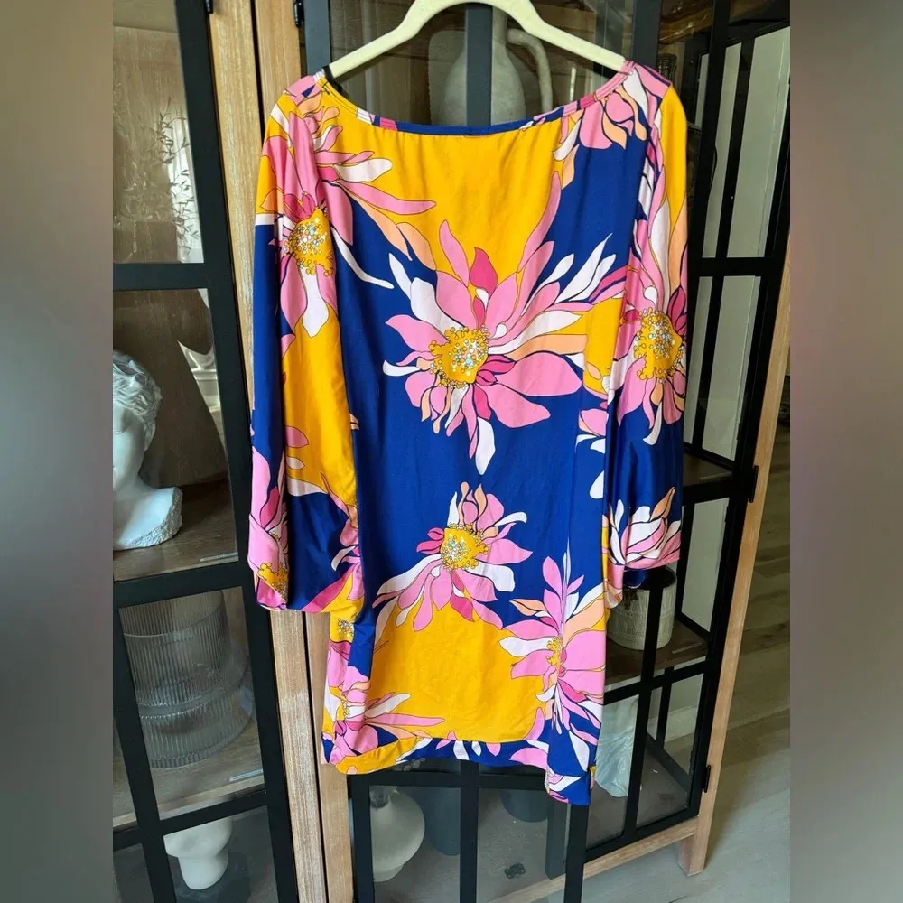 Trina Turk Breeze Tunic Dress Swimsuit Cover Up Swimwear NWT Medium long sleeve - Image 7