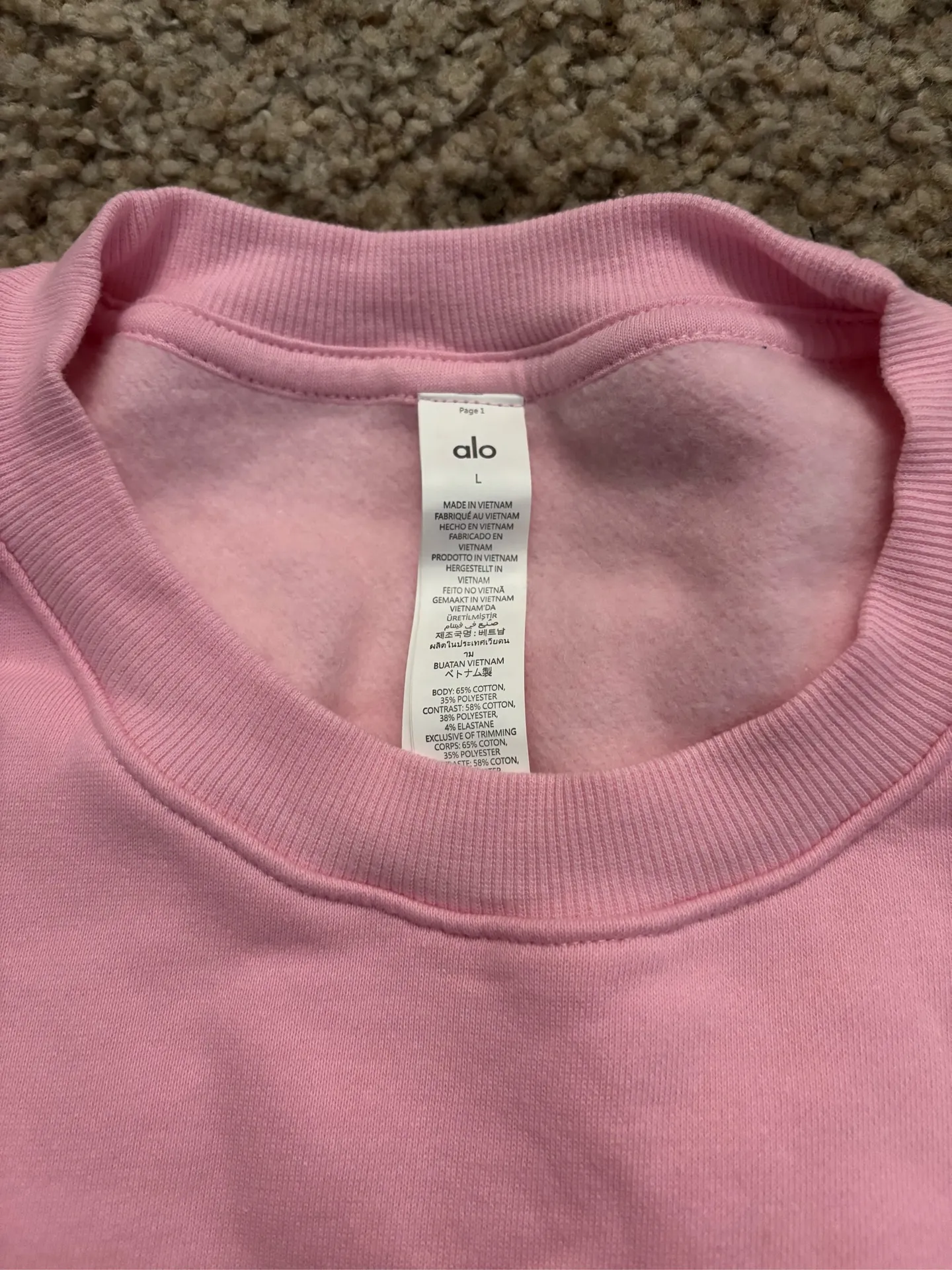 Alo Yoga Accolade Cropped Crewneck Sweet Pink - Image 5