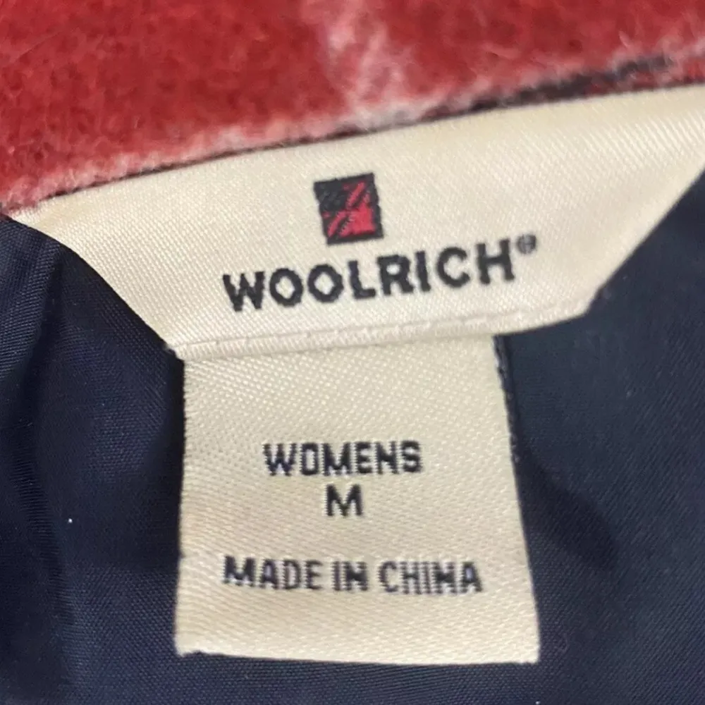 Woolrich Wool Red Oat Plaid Double Breasted Women's Jacket Coat Size Medium M - Image 8