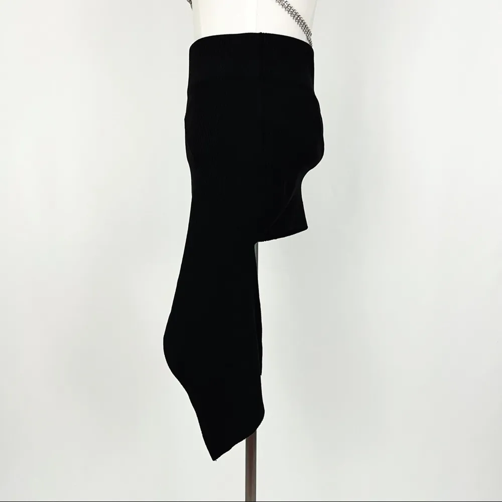 NWOT H&M Innovation Co-Exist Story Asymmetric Rib-Knit Skirt in Black | Size S - Image 8