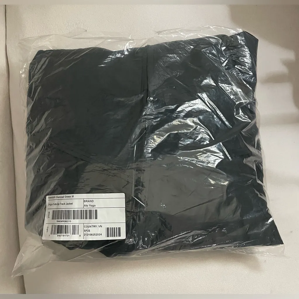 NWT Alo Origin Full Zip Track Jacket Charcoal Green Limited Edition Size M - Image 16