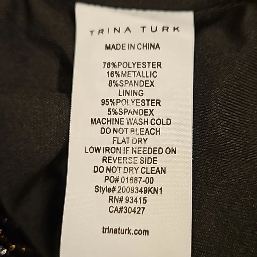 💕TRINA TURK💕 Birch Dress ~ Metallic Gold Silver Black Striped Print Medium NWT - Image 16