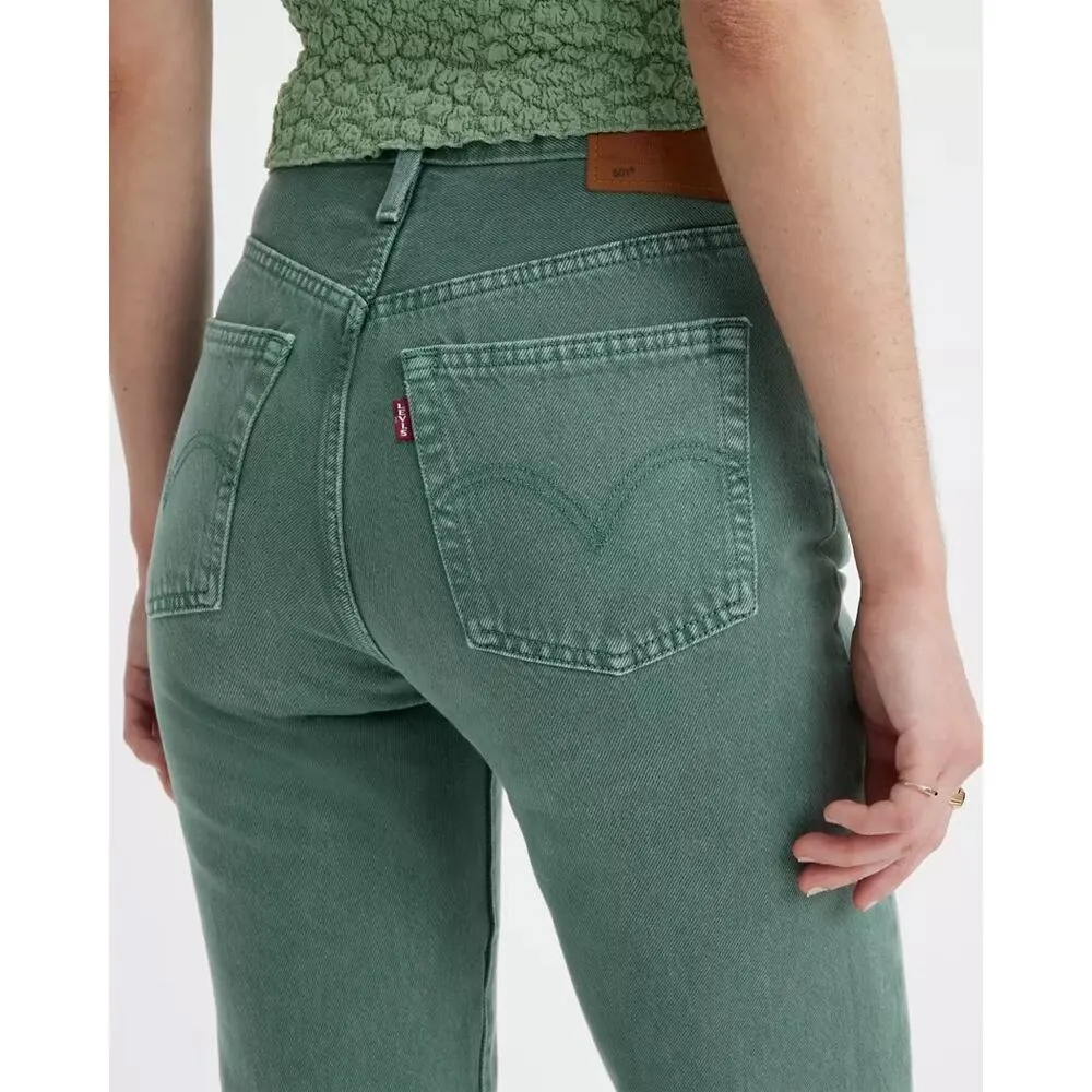 Levi's Premium 501 Original Green Misty Silver Pine Cropped Jeans Size W31 L26 - Image 4