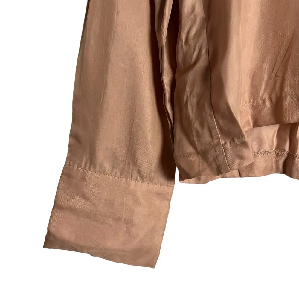 Nia Bardot Pink Boxy Long Sleeve Button Up Blouse Shirt Size Small - Image 7