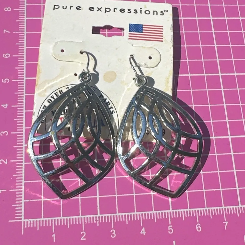 Pure Expressions earrings silver mash teardrop new with tag - Image 2